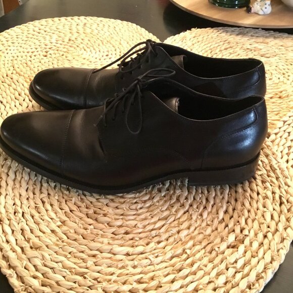 Men\'s Cole Haan Black Leather Oxford Dress Shoes with Cap Toe Design Size 13 main image 11